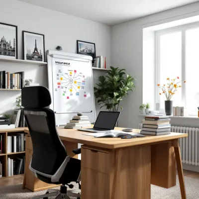 Professional engaging in online learning, home study environment with a focus on insurance and travel industry