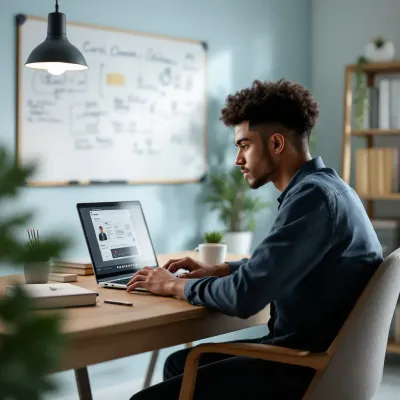 una persona usando una computadora para estudiar en línea, entorno de aprendizaje digital